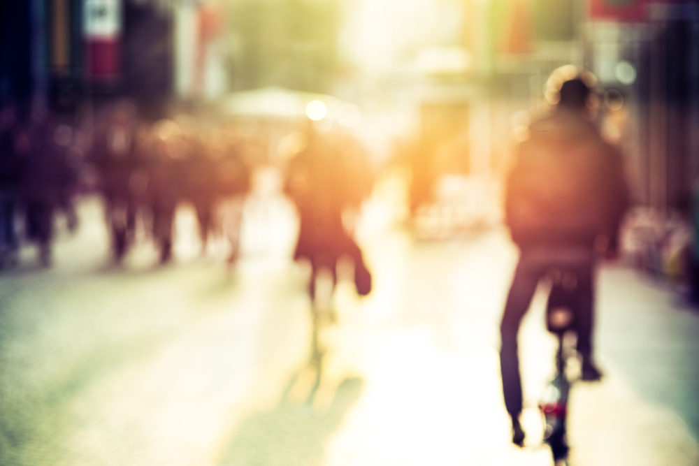 Imagebild Radfahrer in Stadt